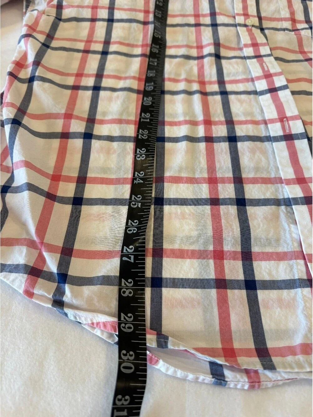 Banana Republic Navy/Red Plaid Button Down size XL